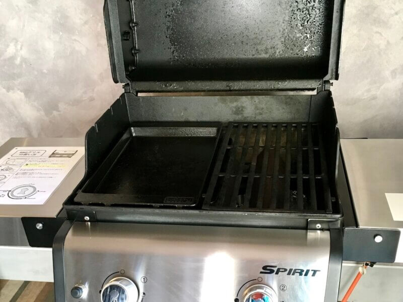 2回目宿泊時に変更になったBBQガスグリルの鉄板の様子