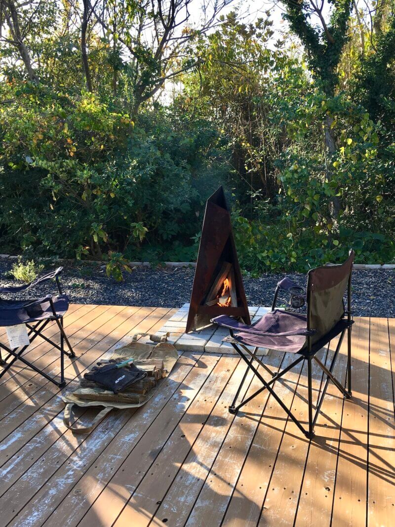 2回目宿泊時、焚き火台の変更点を撮った写真