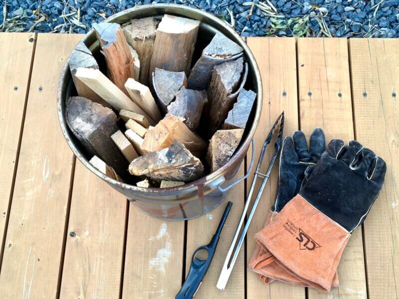 焚き火セットを並べた様子