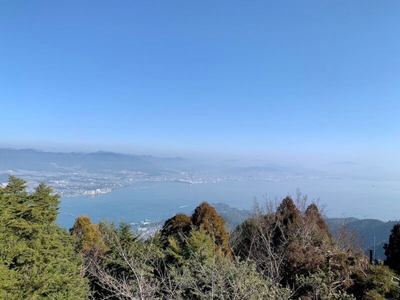 宮島弥山の展望台から見た廿日市市の様子