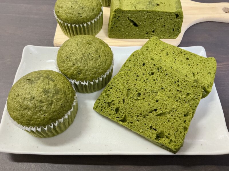 濃厚な抹茶蒸しパン