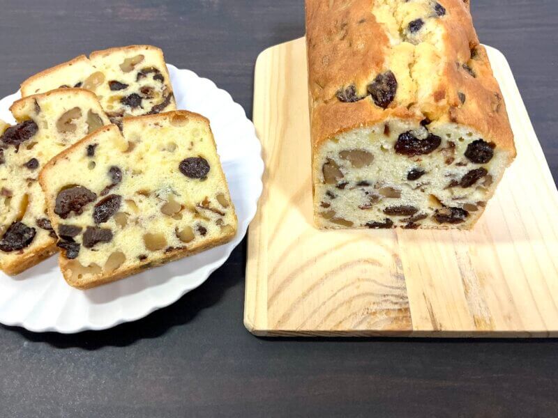ドライフルーツ洋酒漬けで作ったパウンドケーキ